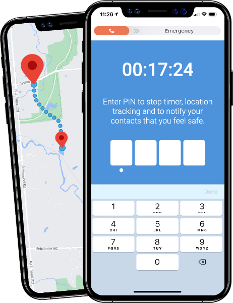 mobile safety app - emergency security safety timer